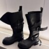 balenciaga black venom buckle boot