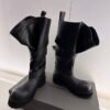 balenciaga black venom buckle boot